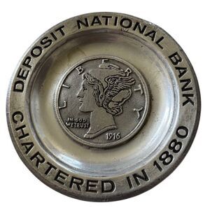 Deposit National Bank DuBois Pennsylvania Pewtarex Pewter Plate
